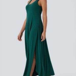 HALARA Sleeveless Maxi Dress in Forest Biome Green